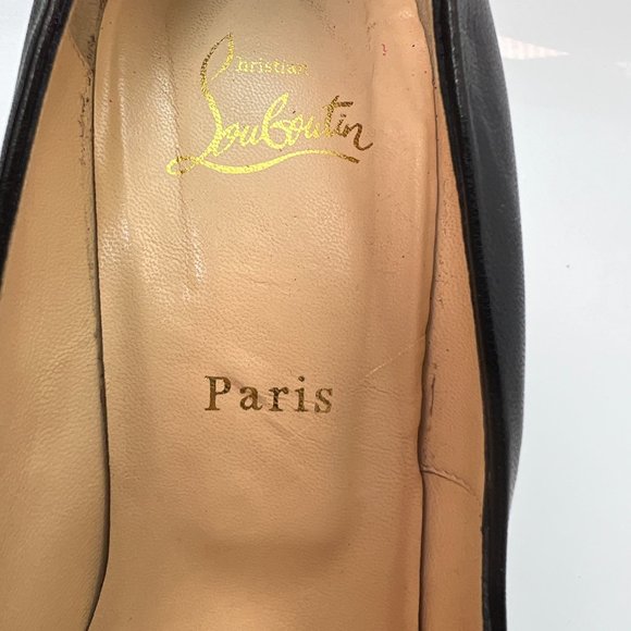 Christian Louboutin Drapesse 160 Black Leather Heels 40.5 - Picture 6 of 11